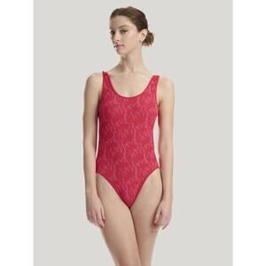 Wolford W Athleisure Bodysuit Red Glow/Orchid RARE Flirty Bold Party Baddie
